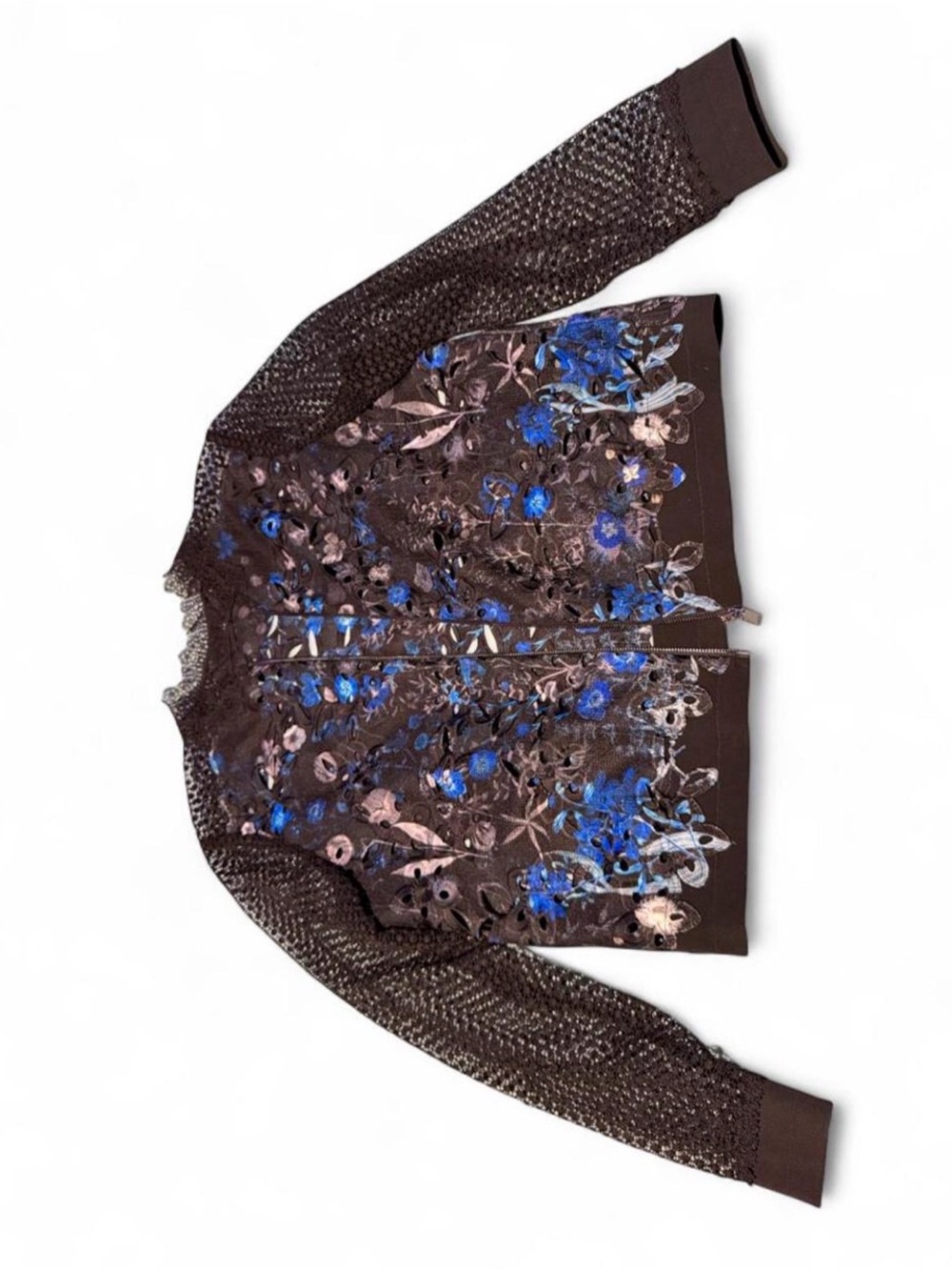 Elie Tahari Floral Brandy Lace Bomber Jacket